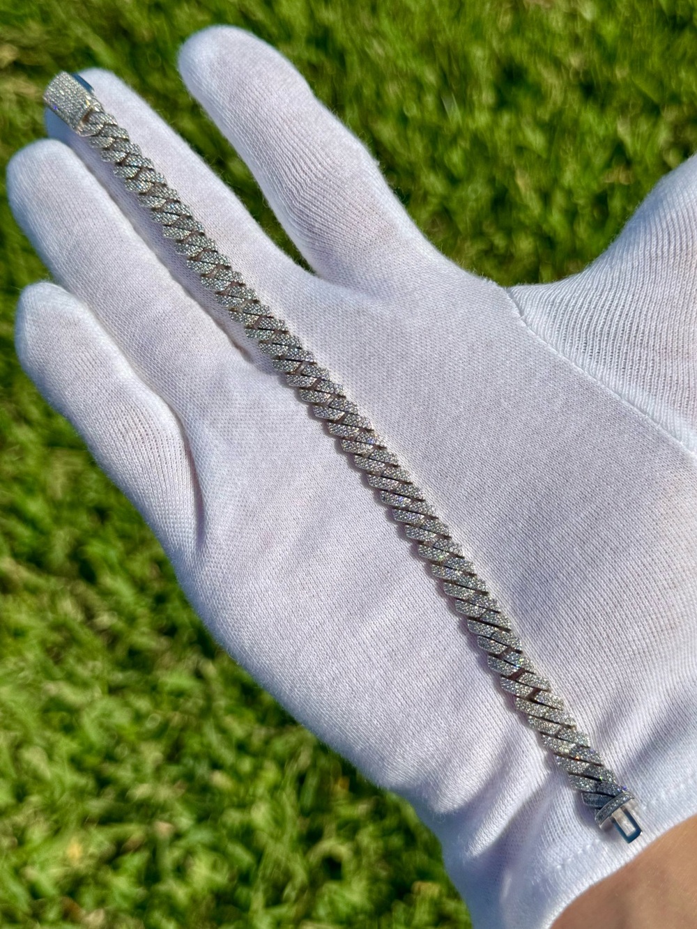 925 Silver, 3.4CTW Moissanite Square Miami Cuban Bracelet - Picture 5 of 7
